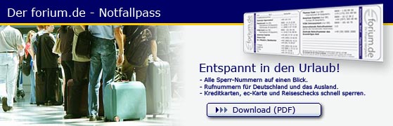 forium.de Notfallpass - Entspannt in den Urlaub!